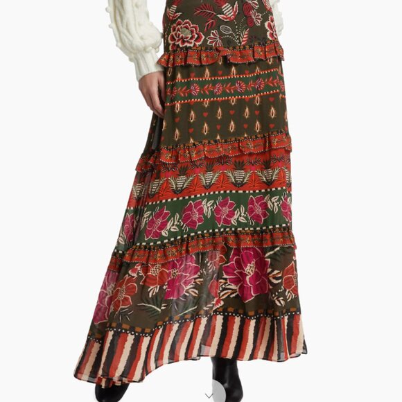 FARM Rio | Skirts | Farm Rio Anika Floral Maxi Skirt Size L | Poshmark